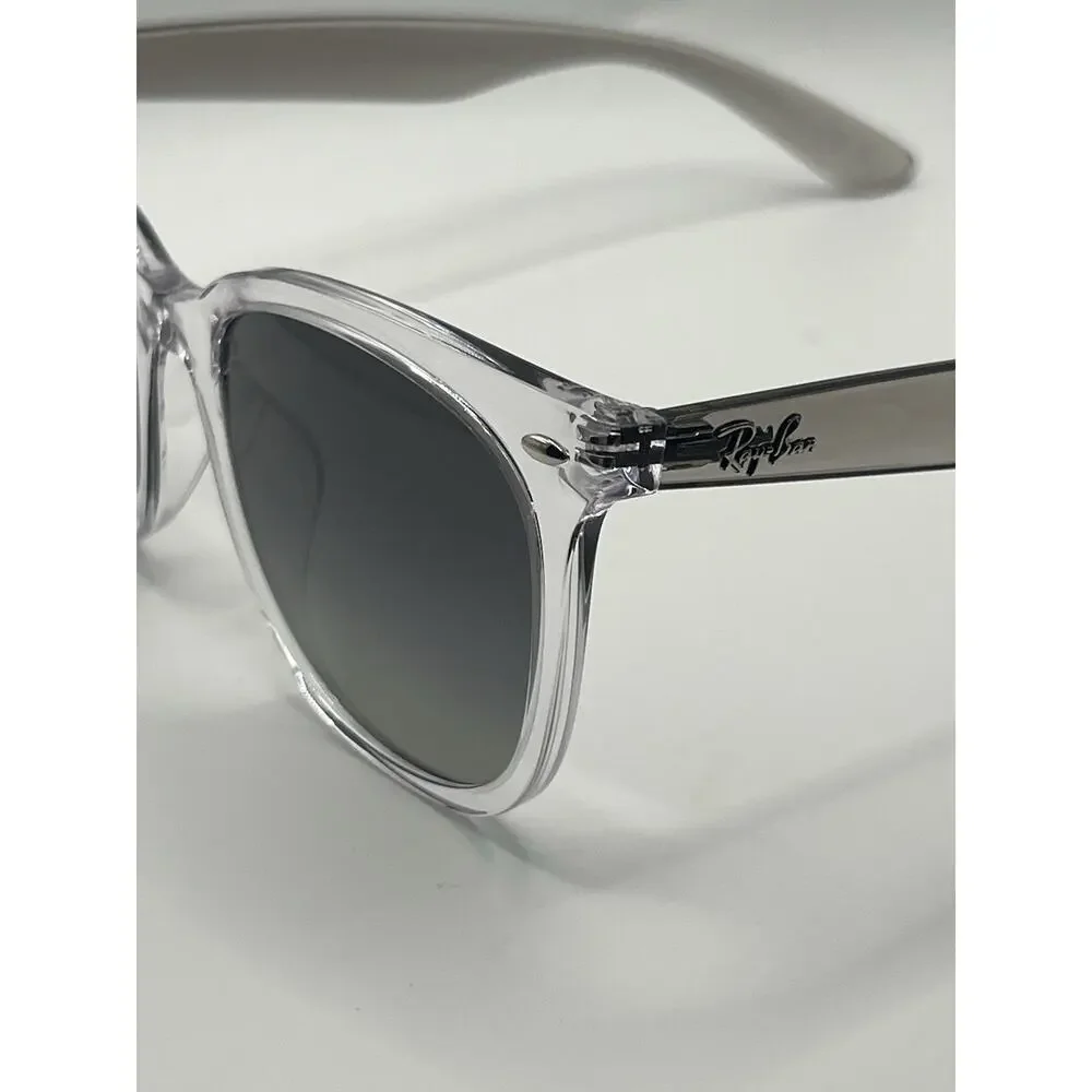 Ray-Ban Sunglasses Polished Crystal Gray Tinted RB 4379D 6598/11 55mm with Case
